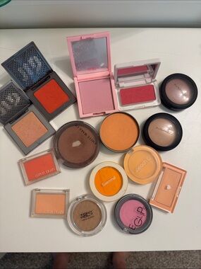 Random makeup blushes pink coral orange mix Used Mac urban decay Korean